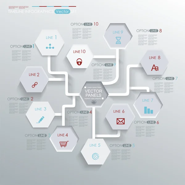 Disegno infografico sullo sfondo grigio. — Vettoriale Stock