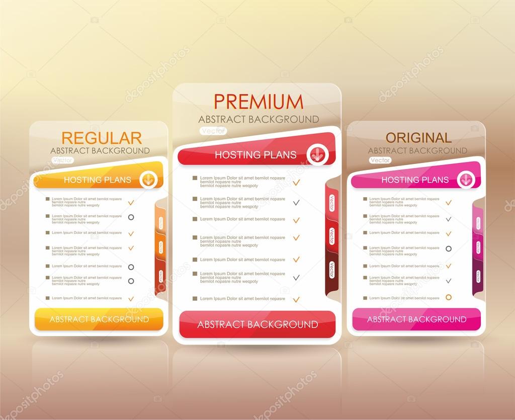 Price list widget with 3 payment plans, websites and application