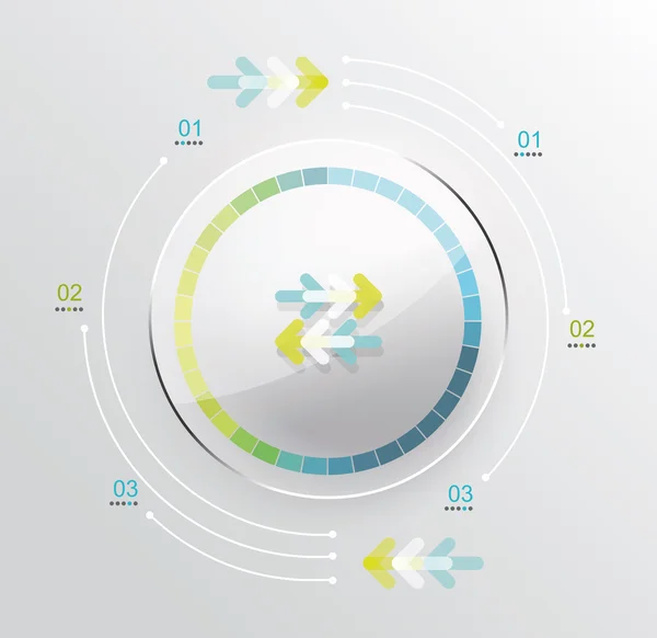 Style de cercle d'infographie d'affaires. Barre ronde de progression de préchargement . — Image vectorielle