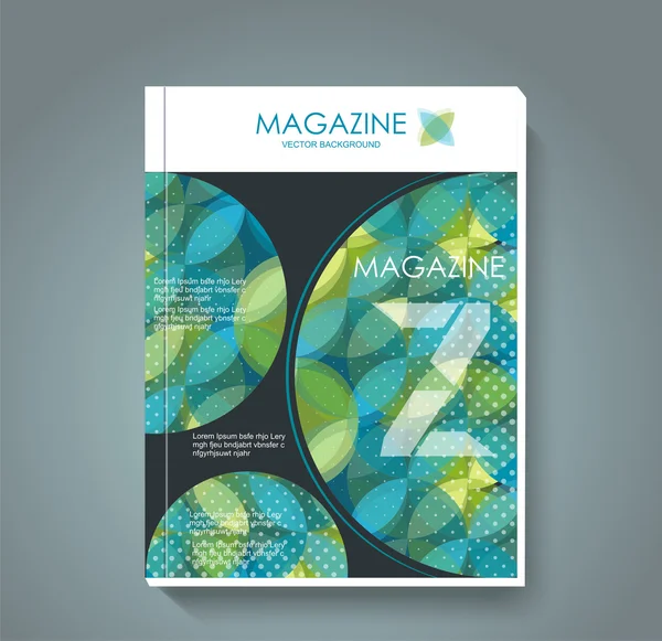 Magazineinband mit geometrischen Formen, Textur mit fl — Stockvektor