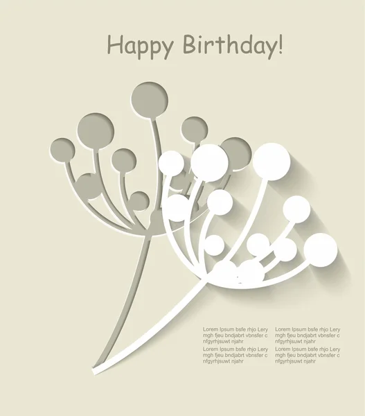 Carte d'anniversaire avec pissenlit. Fond de fleur vectoriel — Image vectorielle