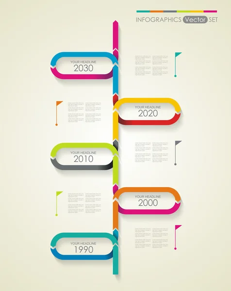Time Line Design. Pode ser usado para layout de fluxo de trabalho, diagrama, entorpecido — Vetor de Stock