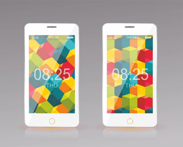 Moderno smart phone, design della carta da parati interfaccia mobile . — Vettoriale Stock