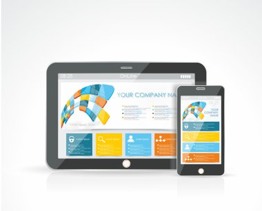 Smartphone ve Tablet Pc ile bir duyarlı Tasarım Web sitesi.