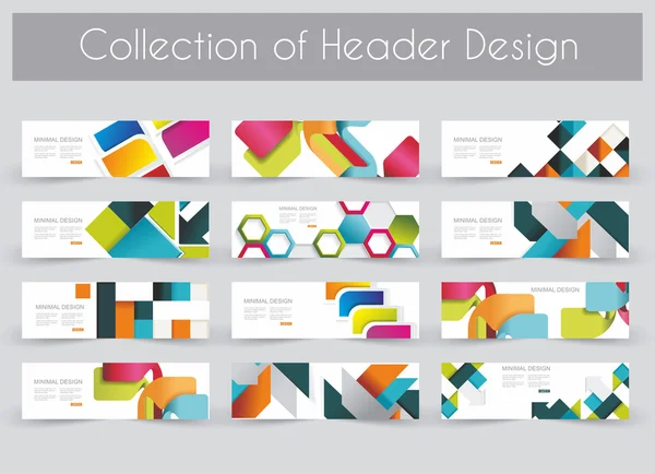 Mega pac Header plantilla de diseño conjunto — Archivo Imágenes Vectoriales