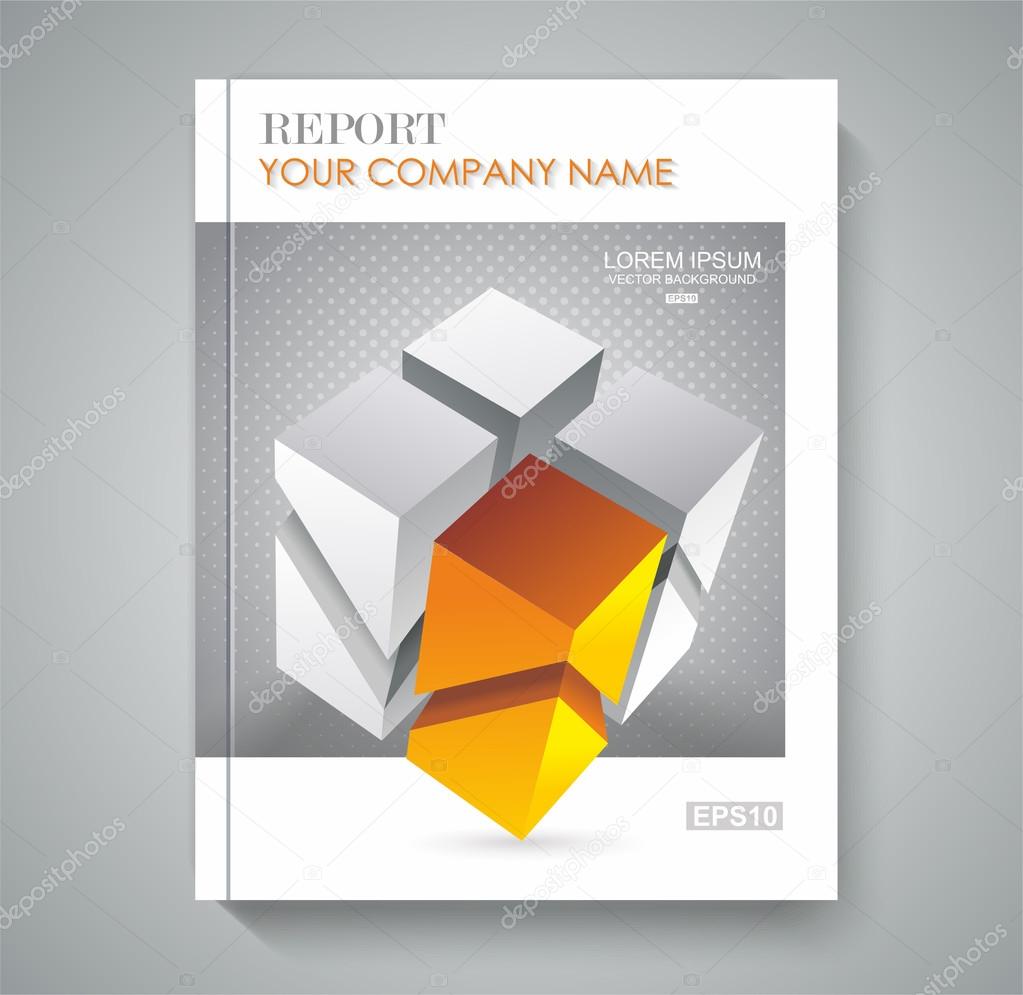 Vector brochure template design with 3d cubes