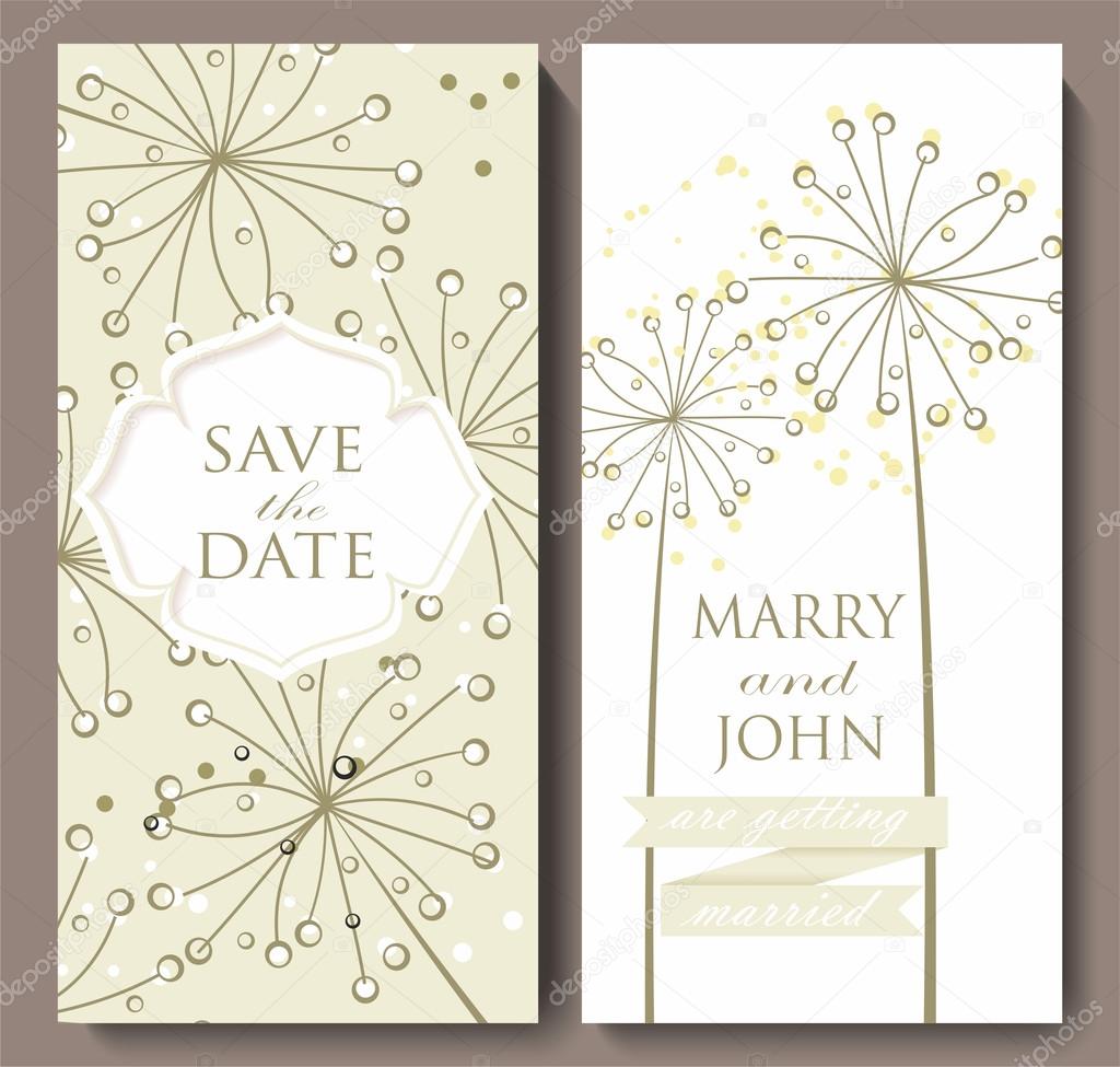 Marriage invitation card with flower background. 