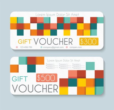 Hediye çeki şablon retro desenli