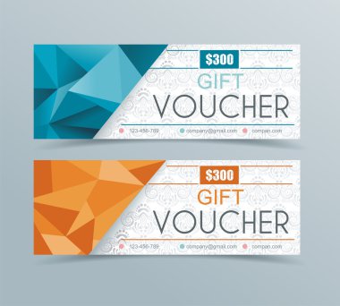 Geometrik arka plan ile fiş şablonu