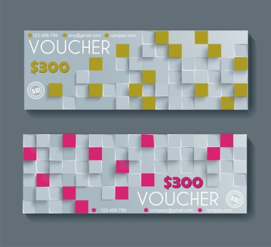 Hediye çeki şablon retro geometrik desenli