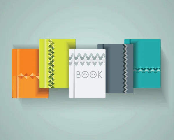 Set boeken omslag ontwerp, vector illustratie — Stockvector