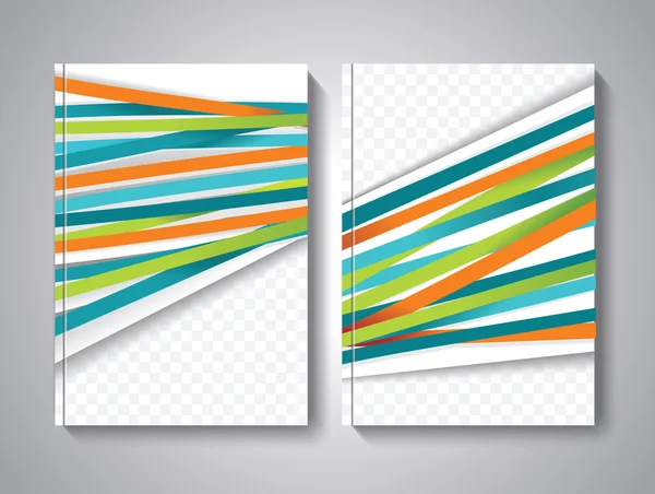 Abstract Brochure or Magazine Flyer design with color ribbons, v — ストックベクタ