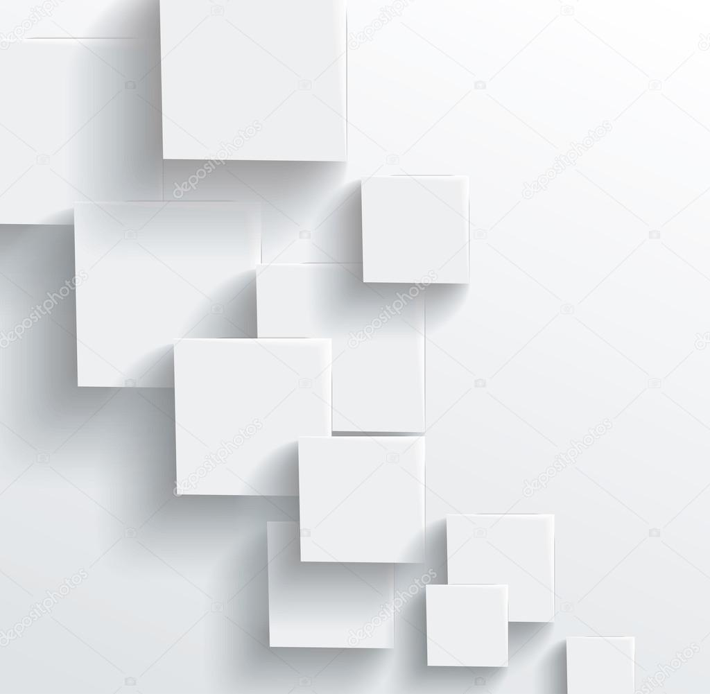 Vector Abstract geometric shape from gray cubes. White squares