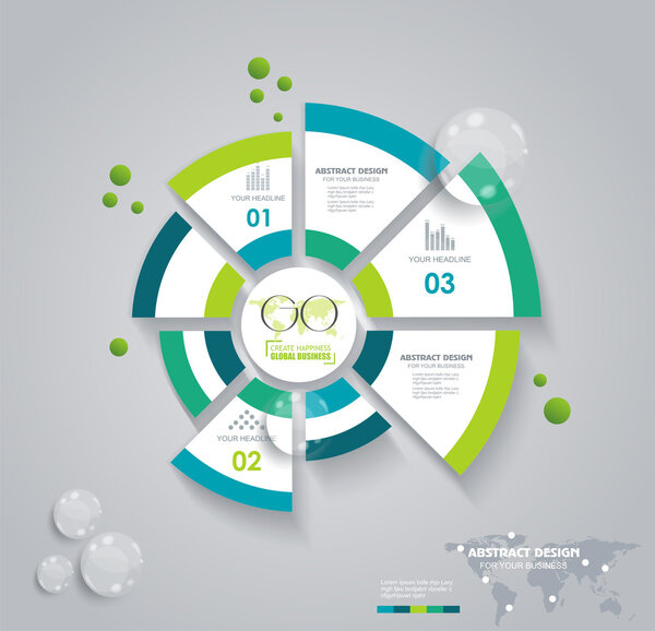 Бизнес-круговая диаграмма для отчетов, инфографика, бизнес-план
