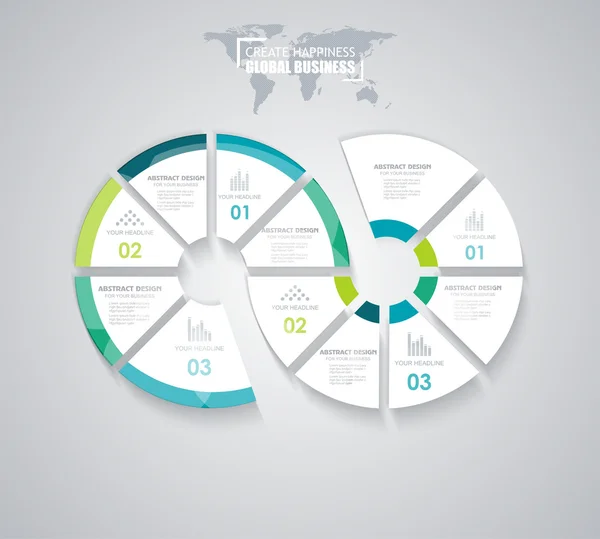 Geschäftstortendiagramm für Berichte, Infografik, Businessplan — Stockvektor