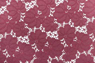 Kırmızı dantel kumaş çiçek desenli