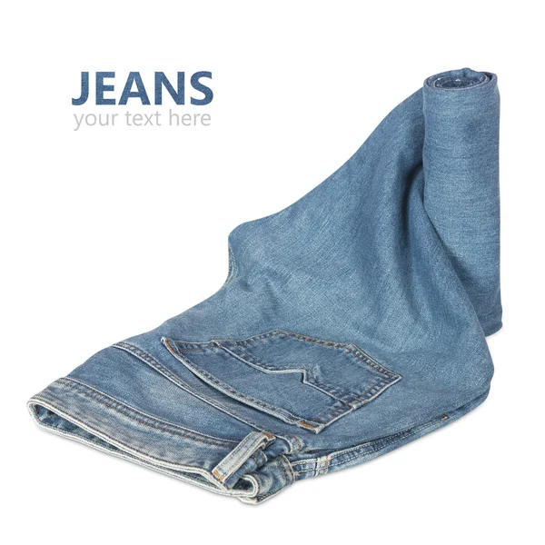 Jeans retorcidos en rollo aislado — Foto de Stock
