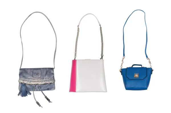 Set of three female bags isolated — Stock Photo, Image