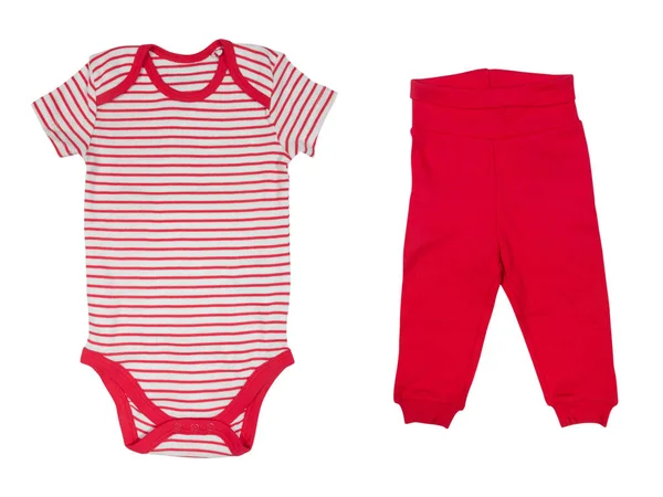 Body Suit Och Byxor För Babygirl Isolerad Vit — Stockfoto