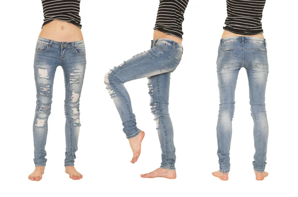 Barefoot jeans girl Stock Photos, Royalty Free Barefoot jeans girl ...