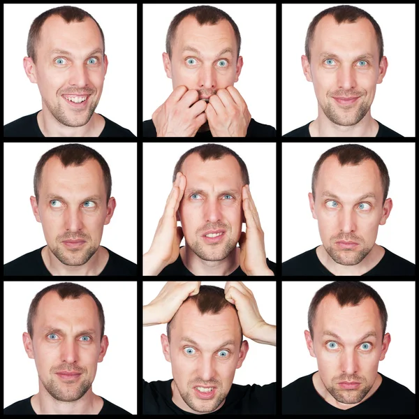 Set of emotions of man — Stock Photo, Image