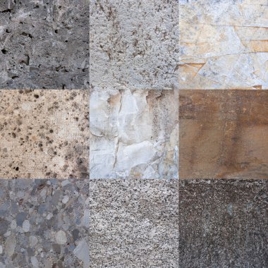 taşların farklı çeşit kümesi