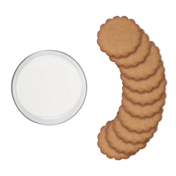 Verre de lait et biscuits — Photo