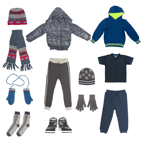 Set of child winter clothing — Stock Photo, Image