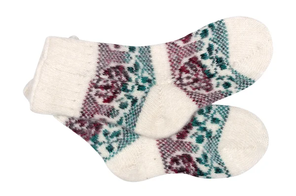 Female knitted woolen socks — Stock Photo, Image