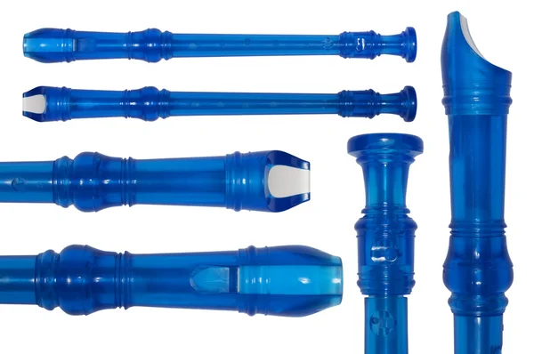 Blue plastic flute — Stock Photo, Image