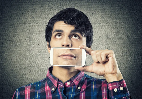 Hombre con teléfono móvil — Foto de Stock