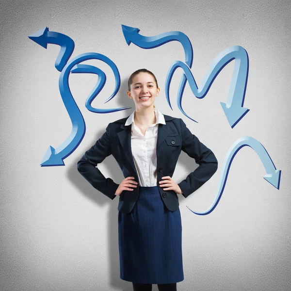 Businesswoman thinking something over — Stock Photo, Image