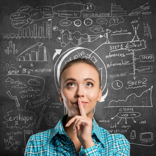 Girl showing hush gesture — Stock Photo, Image