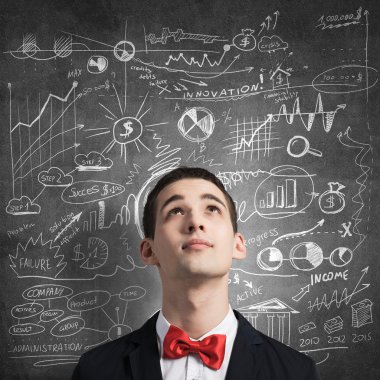 Yakışıklı düşünceli öğrenci adam