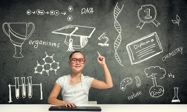 Piccolo genio della scuola — Foto Stock