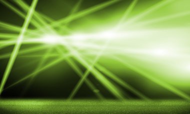 Bulanık yeşil sahne ışıkları