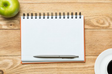 kahve ile boş not defteri