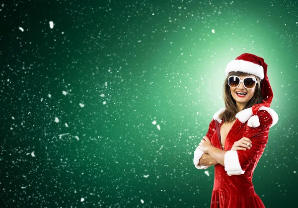 Woman in santa clothe — Stock Photo, Image