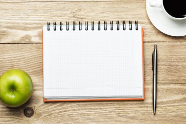 kahve ile boş not defteri