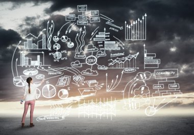 kadın çizim infograph çizimler