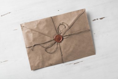 Mum mühür ile eski mektup zarfı