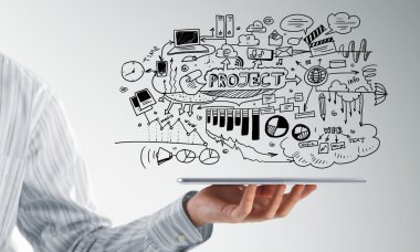 İşadamı demostrating strateji planı