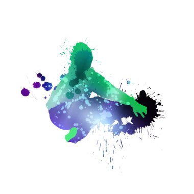 Renkli dansçı siluet