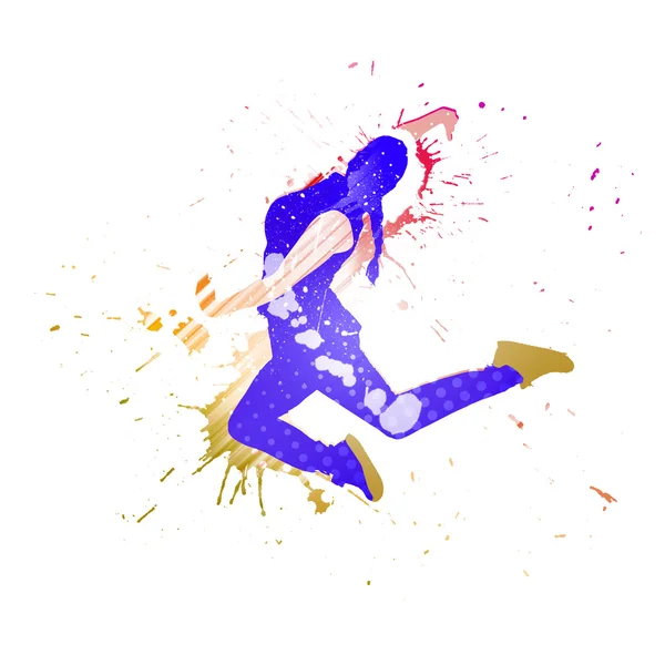 Silueta barevný tanečník — Stock fotografie