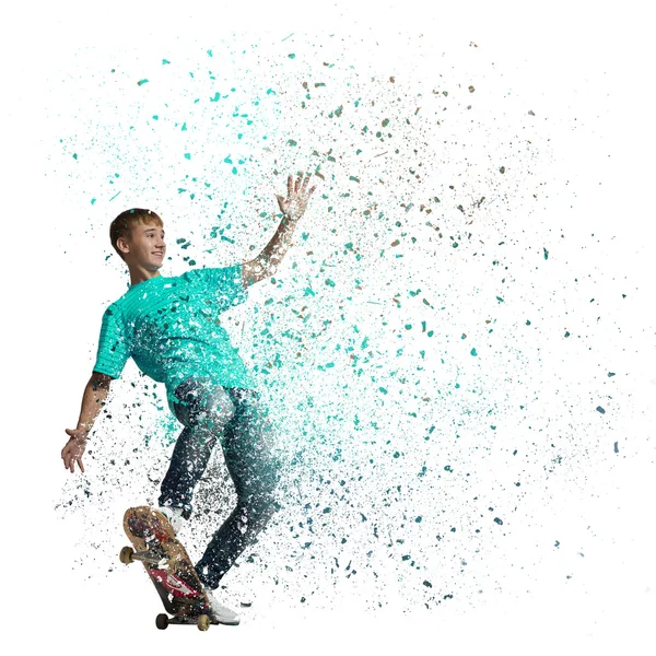 Pojke ridning skateboard — Stockfoto