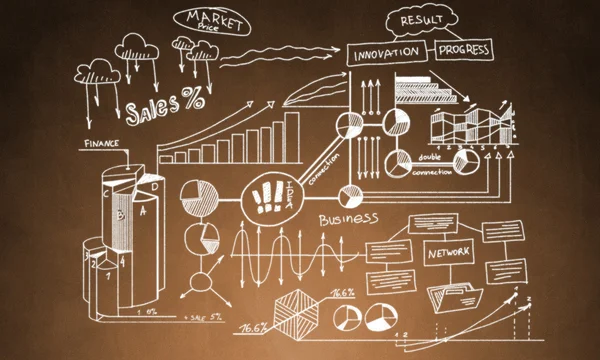 Elementos desenhados infográficos — Fotografia de Stock