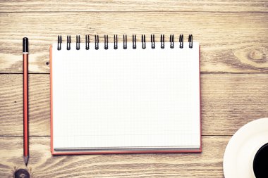 kahve ile boş not defteri