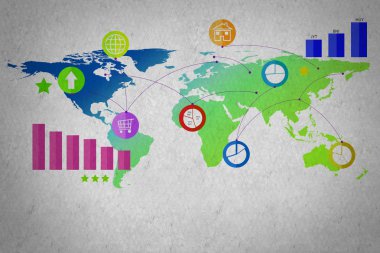 kavramsal işletme resmi ile Dünya Haritası