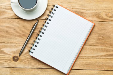 kahve ile boş not defteri