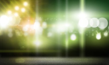 Bulanık yeşil sahne ışıkları